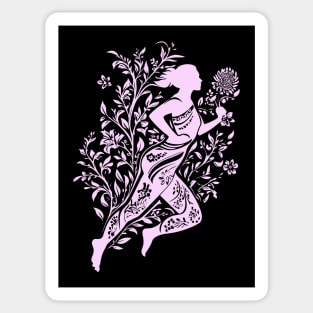 Floral Runner Girl – Graceful Movement Meets Art Sticker